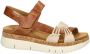 Pikolinos Comfortabele Damessandaal Bruin Wit Brown Dames - Thumbnail 1