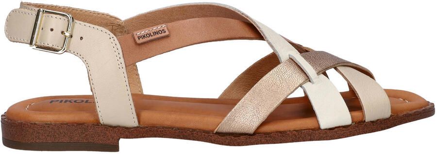 Pikolinos Algar leren sandalen ecru brons