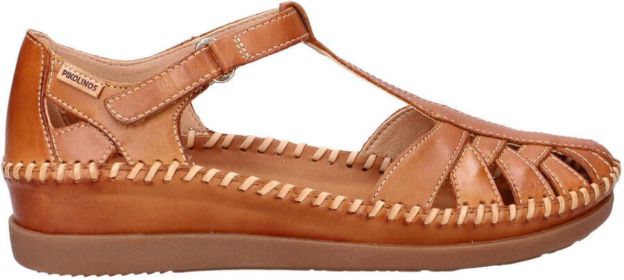 Pikolinos leren sandalen cognac