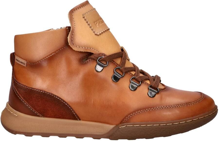 Pikolinos leren veterboots cognac