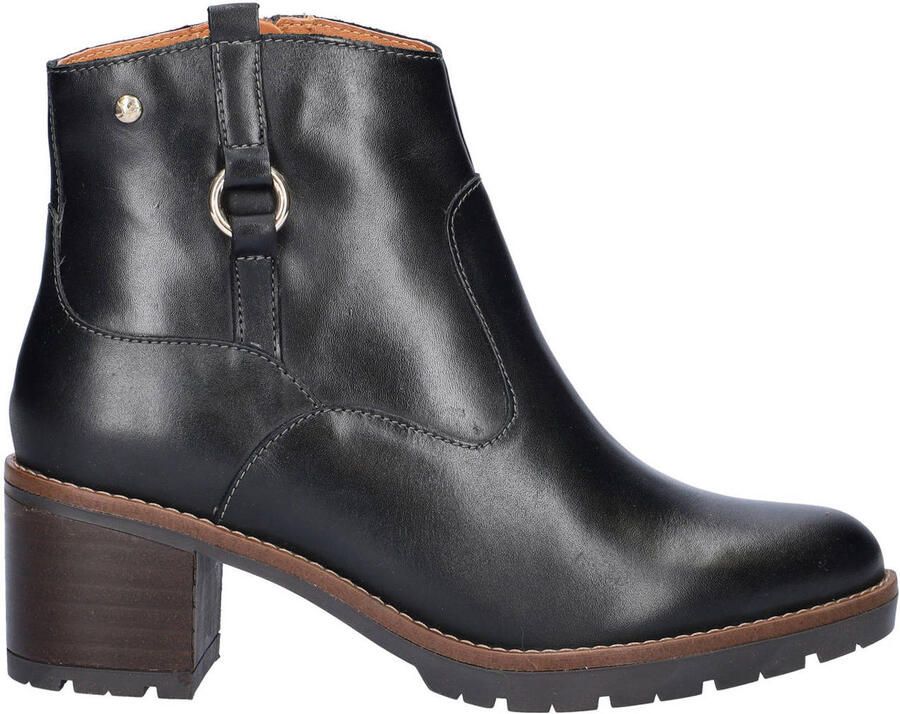 Pikolinos Llanes leren enkellaarzen zwart