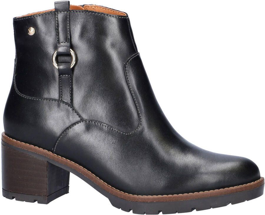 Pikolinos Llanes leren enkellaarzen zwart