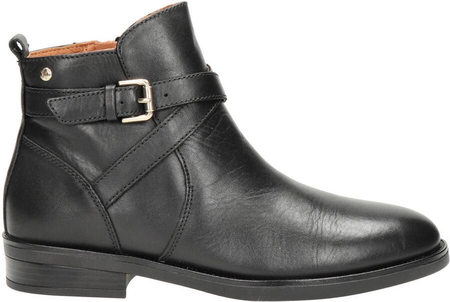 Pikolinos Puertollano leren enkellaarzen zwart