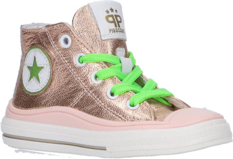 Pinocchio leren sneakers goud Meisjes Leer 24 | Sneaker van