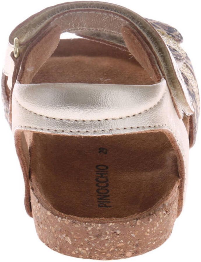 Pinocchio leren sandalen met panterprint champagne bruin - Foto 2