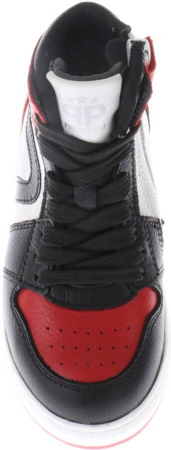 Pinocchio leren sneakers rood zwart wit - Foto 3