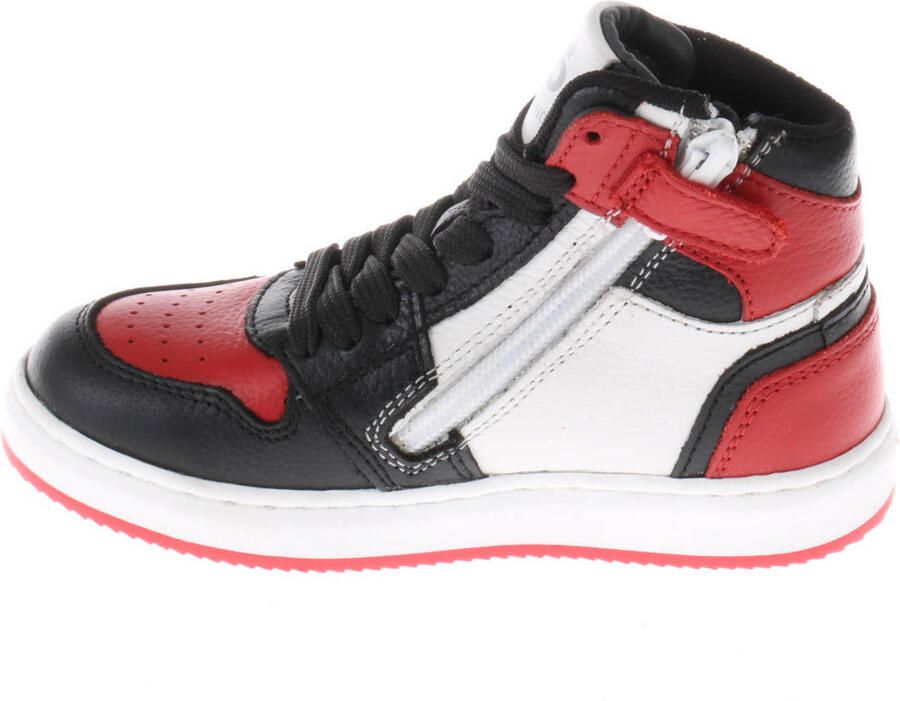 Pinocchio leren sneakers rood zwart wit - Foto 2