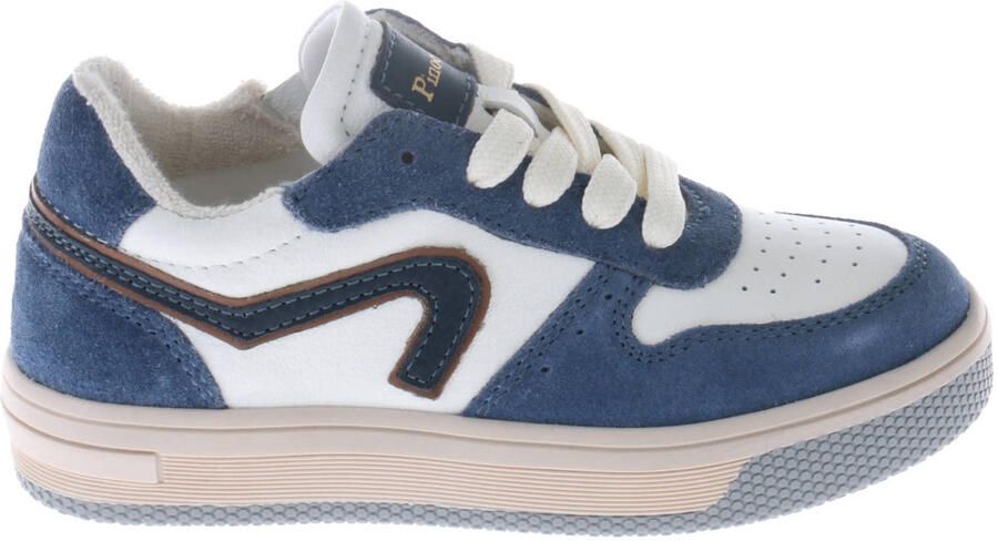 Pinocchio leren sneakers wit blauw