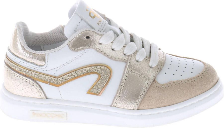 Pinocchio leren sneakers wit goud