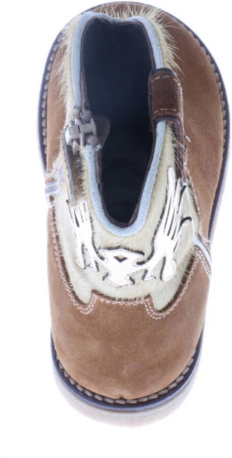 Pinocchio suède cowboylaarzen met ponyhair cognac beige - Foto 2