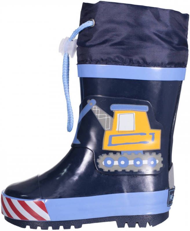 Playshoes Construction regenlaarzen met print donkerblauw