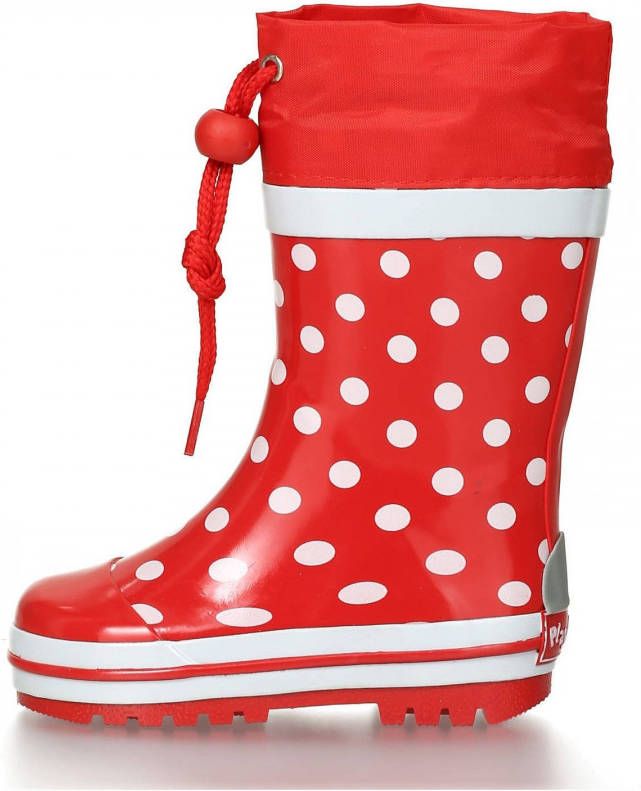 Playshoes Dots regenlaarzen met stippen rood wit
