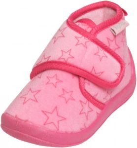 Playshoes pantoffels met sterrendessin Velcro roze donkerroze