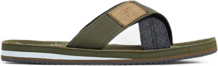 PME Legend Haig leren slippers groen