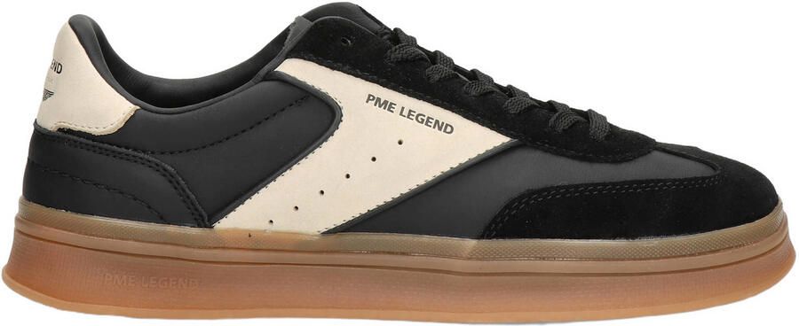 PME Legend P.M.E. Hauler CS-11 Black White A06 Sneakers Zwart Wit Leer en Suede Heren Zwart Wit