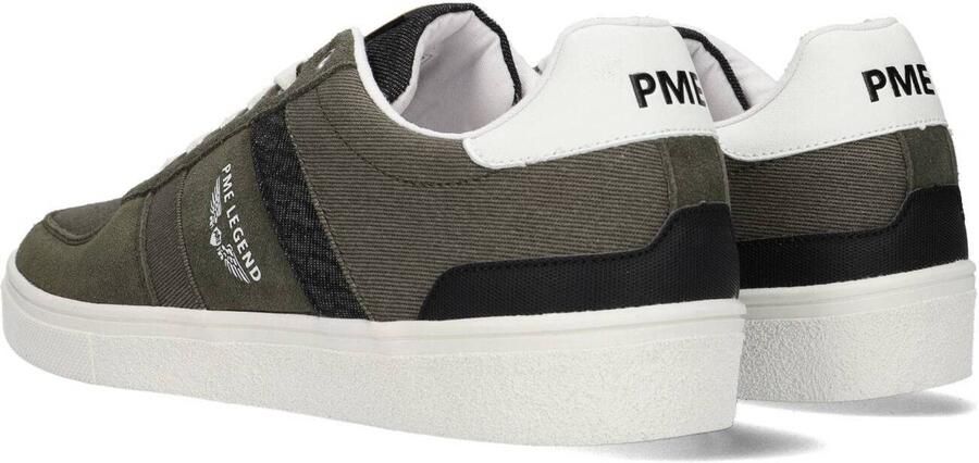 PME Legend Comfortabele groene leren sneakers met zwarte en witte accenten Green Heren