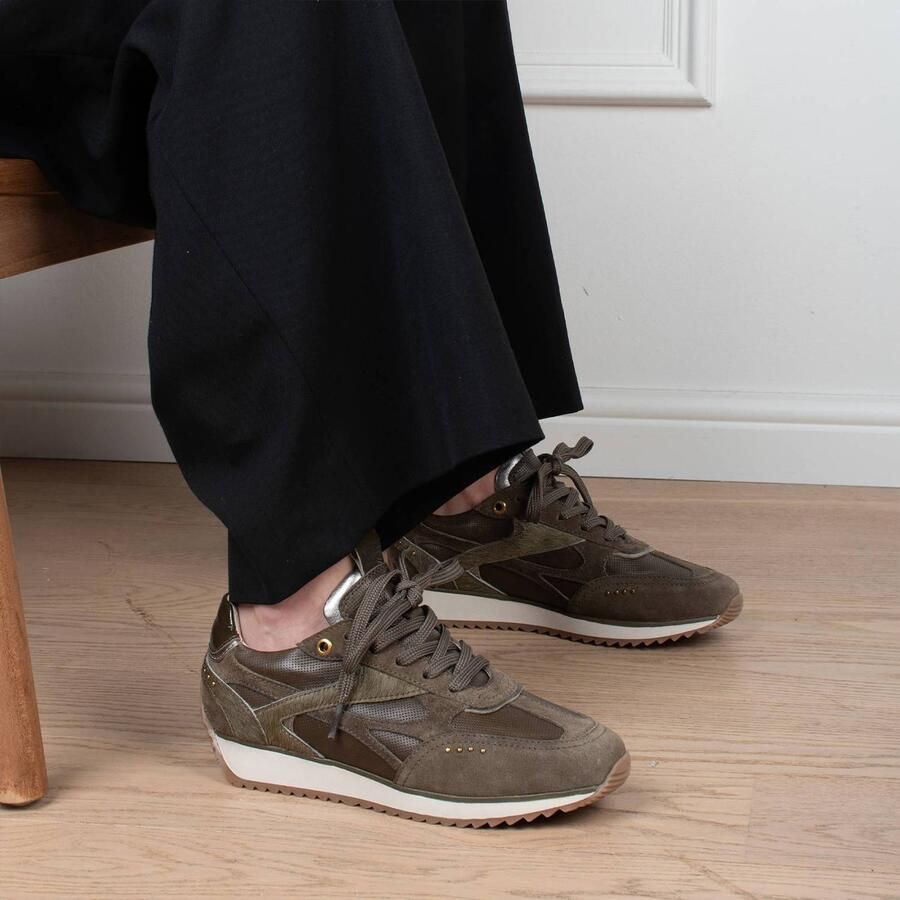 POSH by Poelman Sneakers Valeria 79 Grijs Olijfgroen - Foto 6