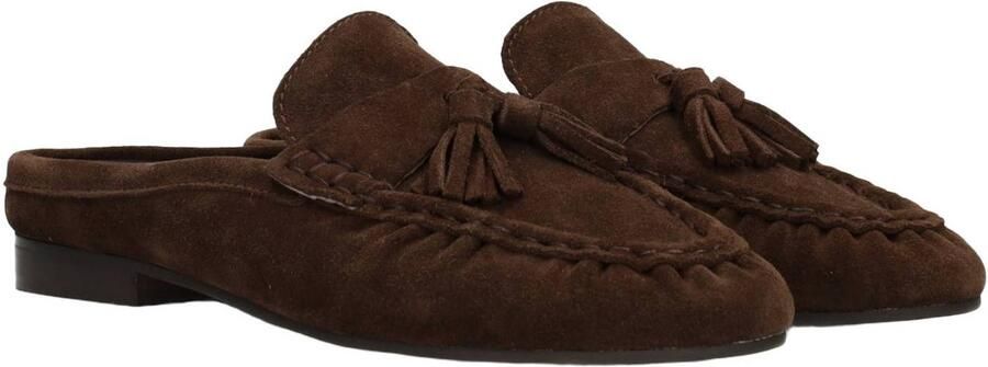 Poelman Lottie suède loafers donkerbruin - Foto 2