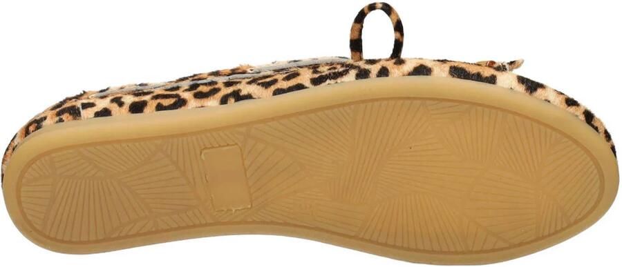 Poelman Mira suède bootschoenen met panterprint beige zwart - Foto 3