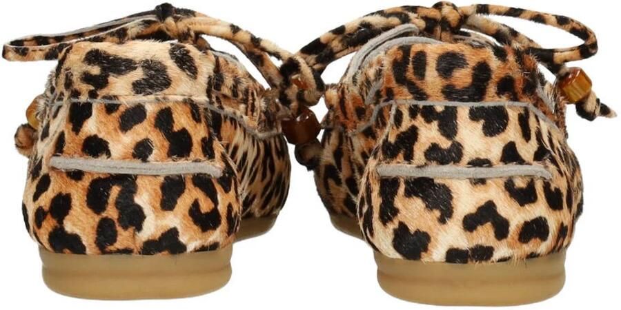 Poelman Mira suède bootschoenen met panterprint beige zwart - Foto 2