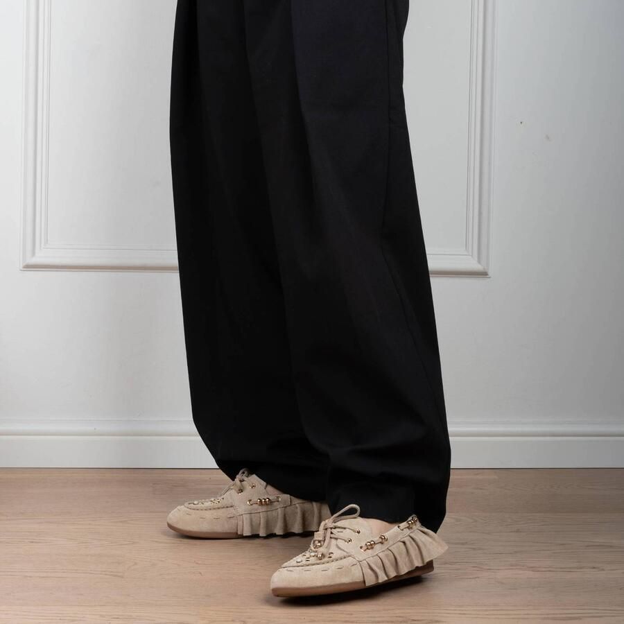 Poelman suède mocassins met kraaltjes en studs zand - Foto 2