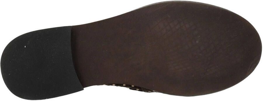 Poelman Tika suède loafers met studs en print donkerbruin - Foto 3