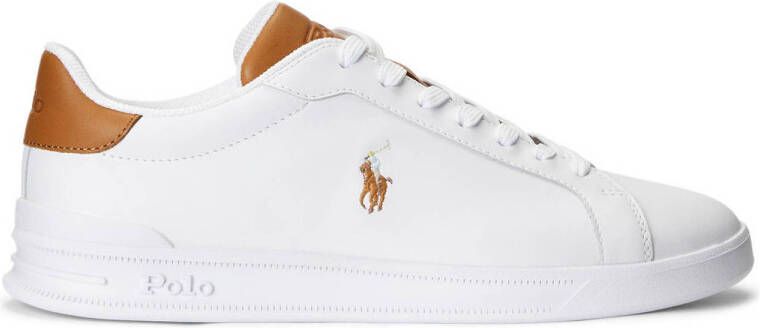 POLO Ralph Lauren Heritage Court leren sneakers wit bruin