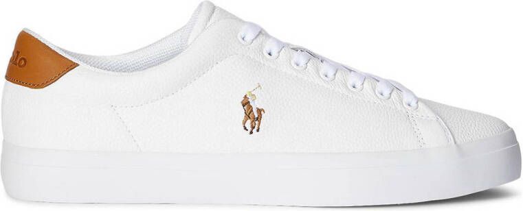 Polo Ralph Lauren Leren Longwood Sneakers met Multicolor Paardenborduursel White Heren