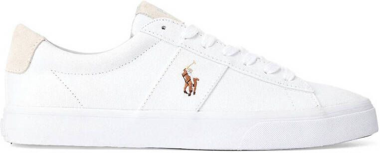 Ralph Lauren Sneakers van een mix van textiel en leer met logostitching