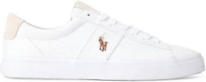 Ralph Lauren Sneakers van een mix van textiel en leer met logostitching