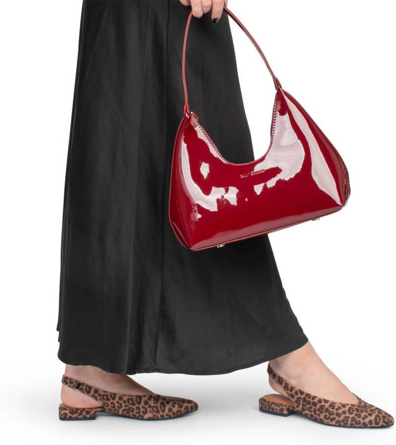 POSH by Poelman Anna slingback loafers met panterprint cognac donkerbruin