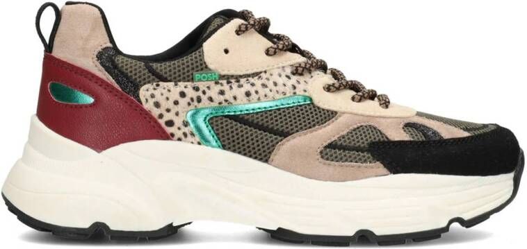 POSH by Poelman Ayoki chunky sneakers beige zwart