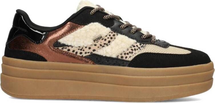 Poelman POSH by BODIE Dames Sneakers Zwart Met Combinatie