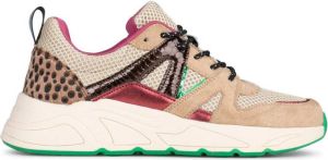 POSH by Poelman CAROCEL Dames Sneakers Bruin met combinatie