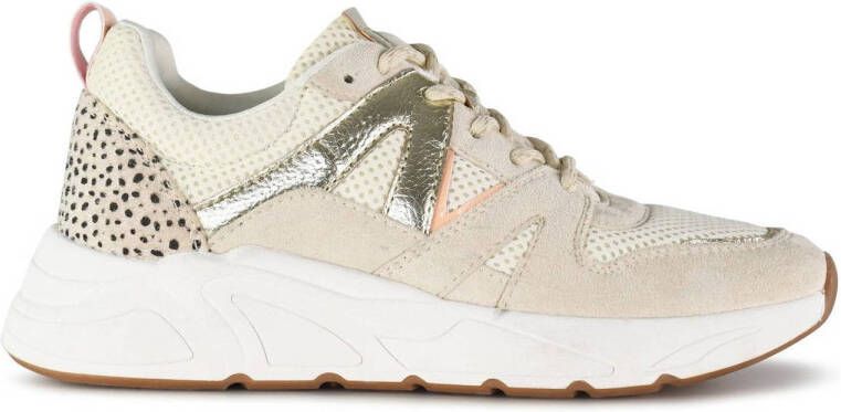 POSH by Poelman CAROCEL Dames Sneakers Beige Goud Multi