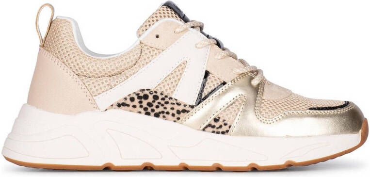 POELMAN C18582X9PSH25 Beige Goud Beige Mesh Lage sneakers Dames