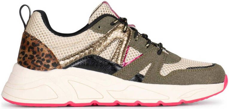 POELMAN C18582X9PSH9 Sneaker truffle black beige Groen Mesh Lage sneakers Dames