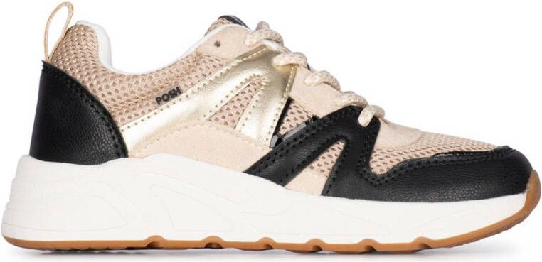 POSH by Poelman Carocel chunky sneakers zwart beige Meisjes Imitatieleer 30