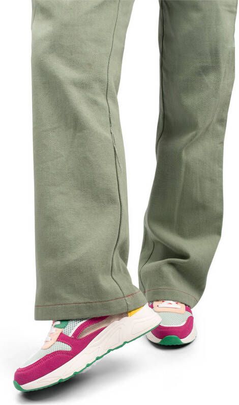 POSH by Poelman Charlie chunky sneakers roze lichtgroen
