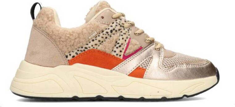 POSH by Poelman chunky sneakers beige oranje Meisjes Imitatieleer Meerkleurig 32