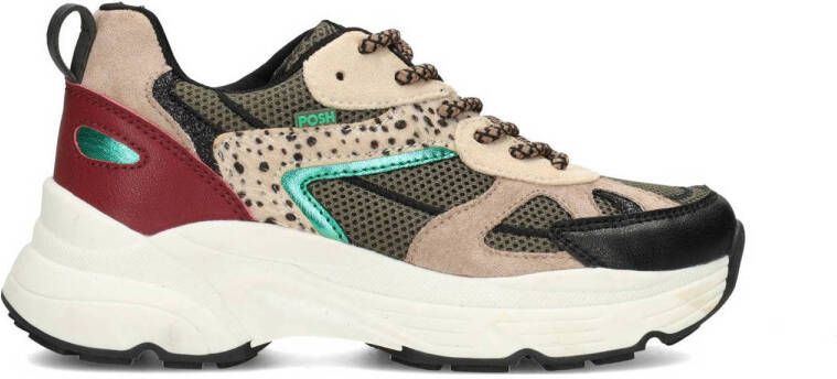 POSH by Poelman chunky sneakers zwart beige