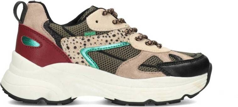 POSH by Poelman chunky sneakers zwart beige
