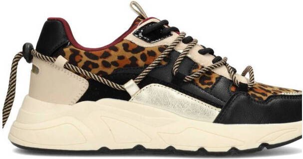 POSH by Poelman chunky sneakers zwart panterprint