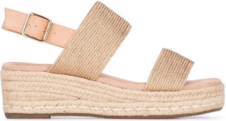 POSH by Poelman CETO Dames Plateau Sandalen Rose Goud