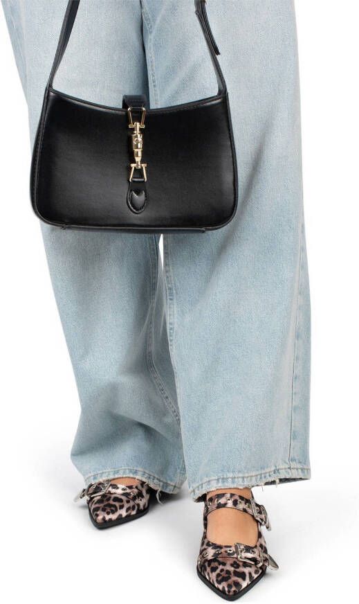 POSH by Poelman Julia slingback loafers met panterprint beige