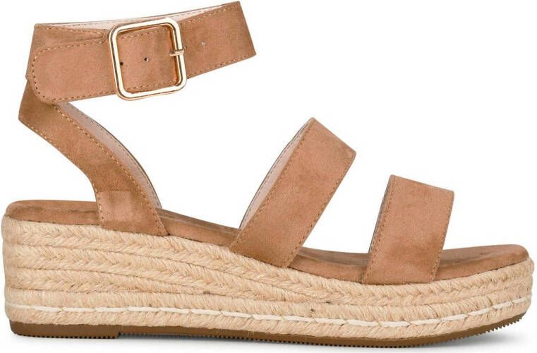 POELMAN Slingback sandalen cappuccino Beige Textiel Sandalen met hak Dames