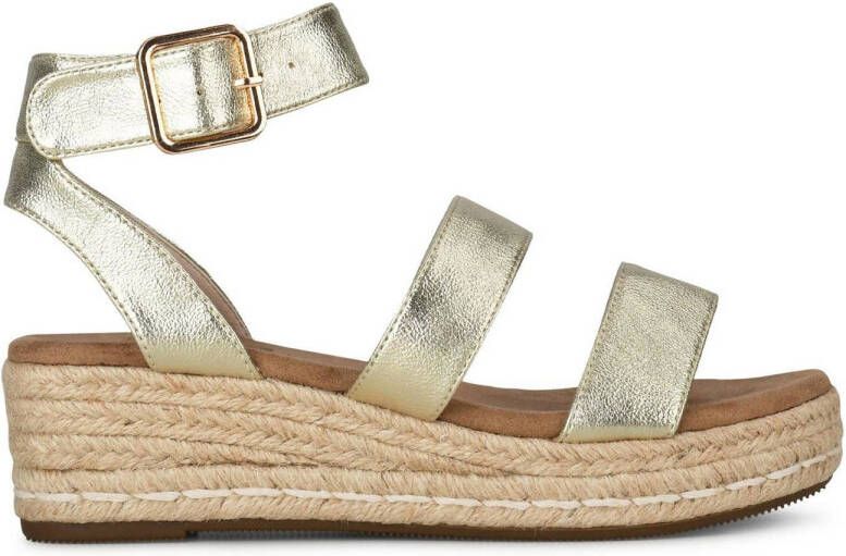 POELMAN C0047-17HPSH sandaal gold Goud Textiel Plateau sandalen Dames