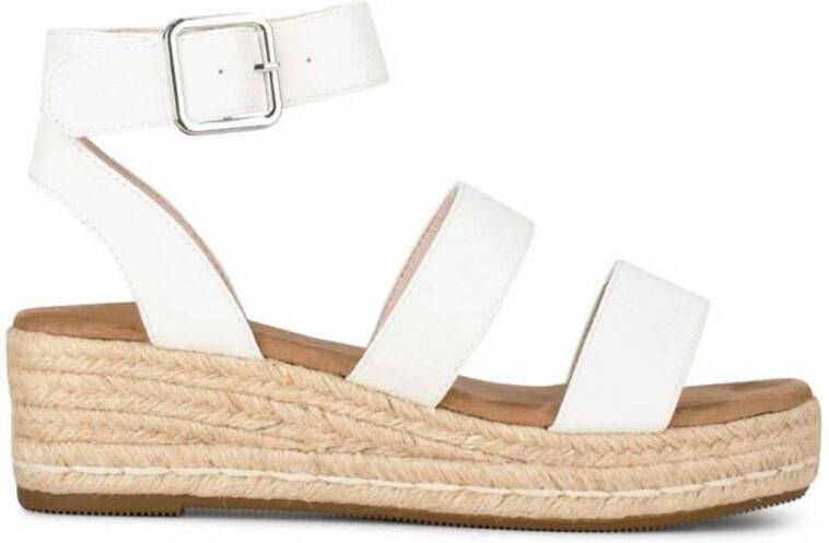 POELMAN C0047-17HPSH1 sandaal white Wit Textiel Plateau sandalen Dames