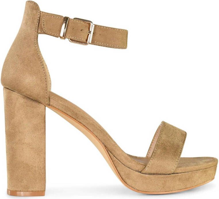 POSH by Poelman LAAR Dames Sandalen met hak Beige