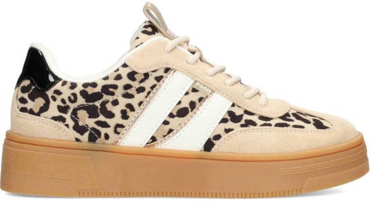 POSH by Poelman POSH by Poelman DamesSneakers Beige Synthetisch Leopard